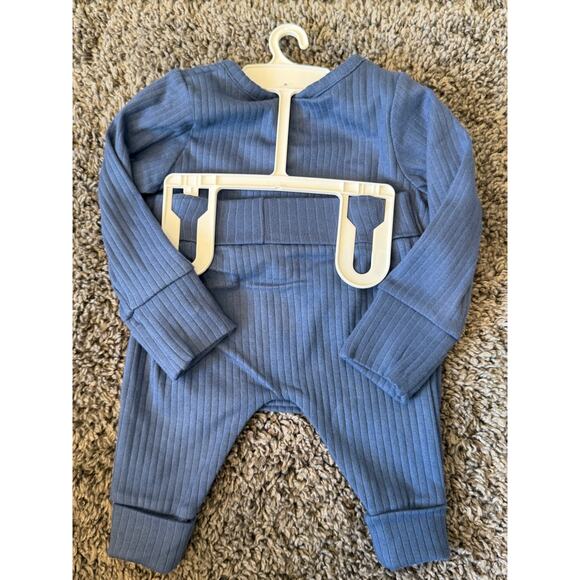 Carter’s Boys Ribbed 2-Piece Henley Set – Blue Pants & Top. Newborn. New! - Picture 2 of 4
